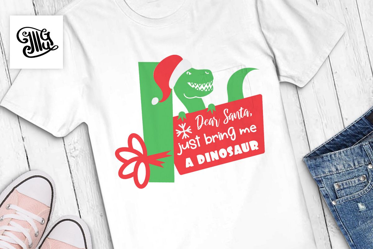 Dear Santa, just bring me a dinosaur - Christmas kids example image 1