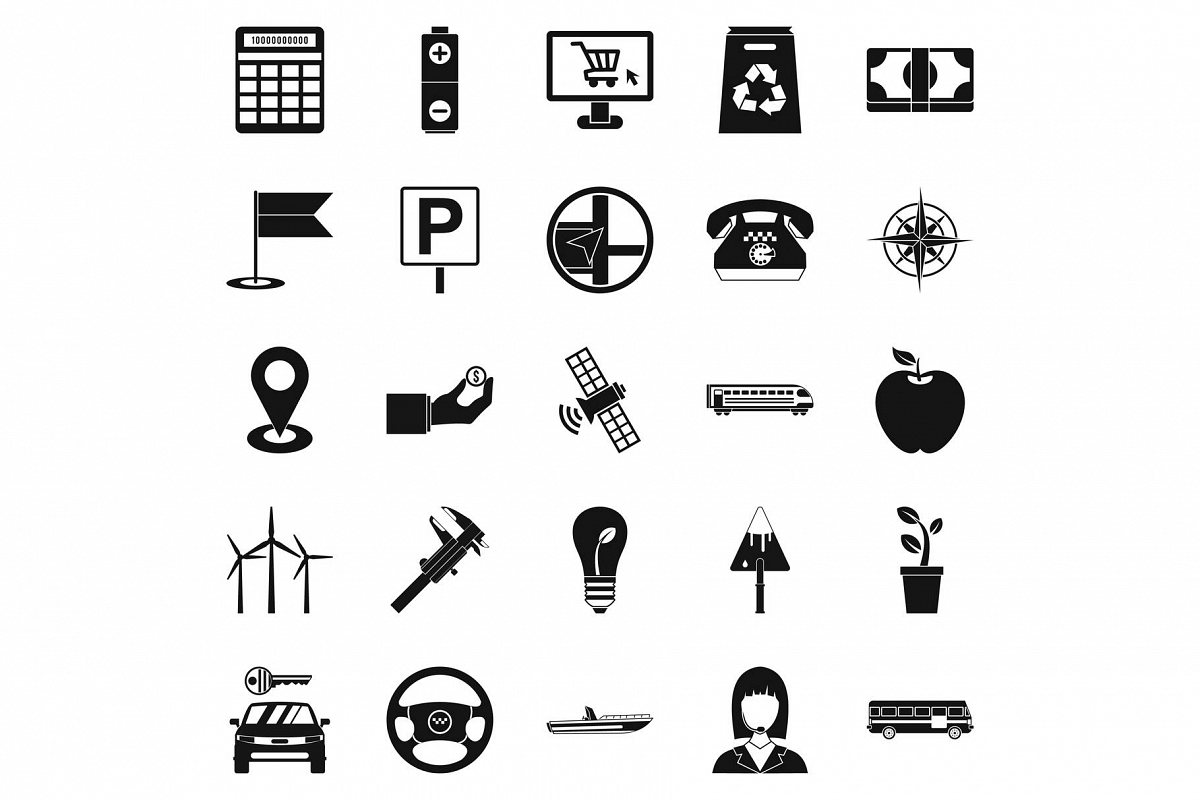 Engineering icons set, simple style example image 1