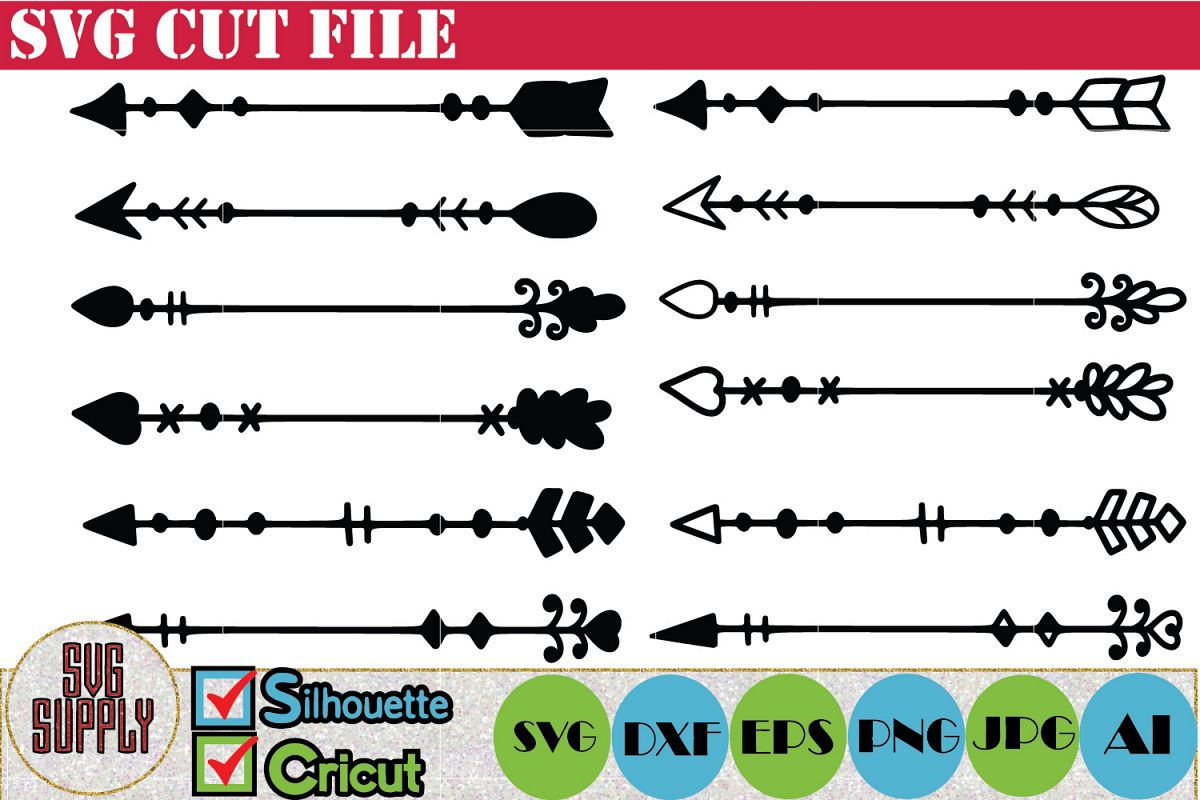 Download Arrow Set SVG Cut File Vinyl Decal and Iron on Transfer file