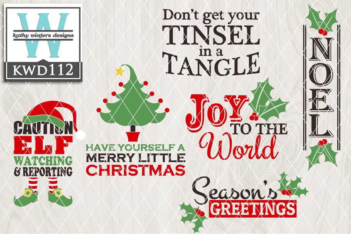 Christmas Cutting Files KWD112 example image 1