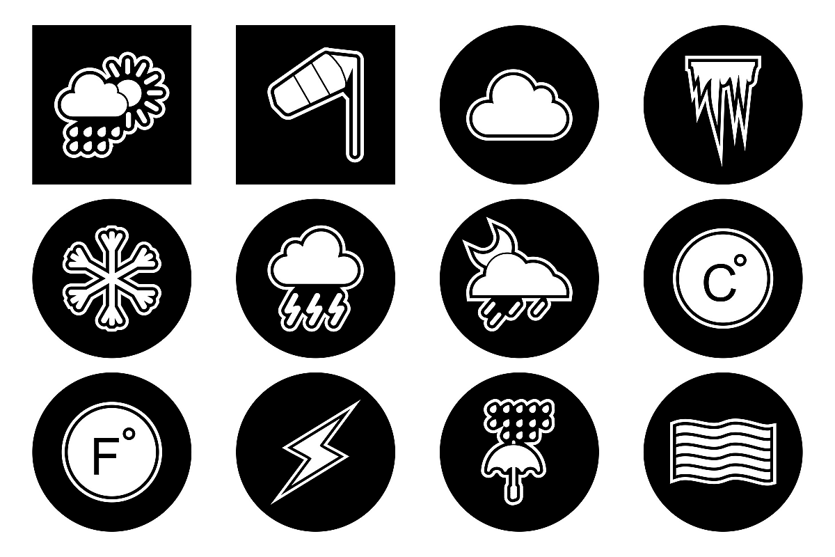 Set Of Weather And Season Icons example image 1