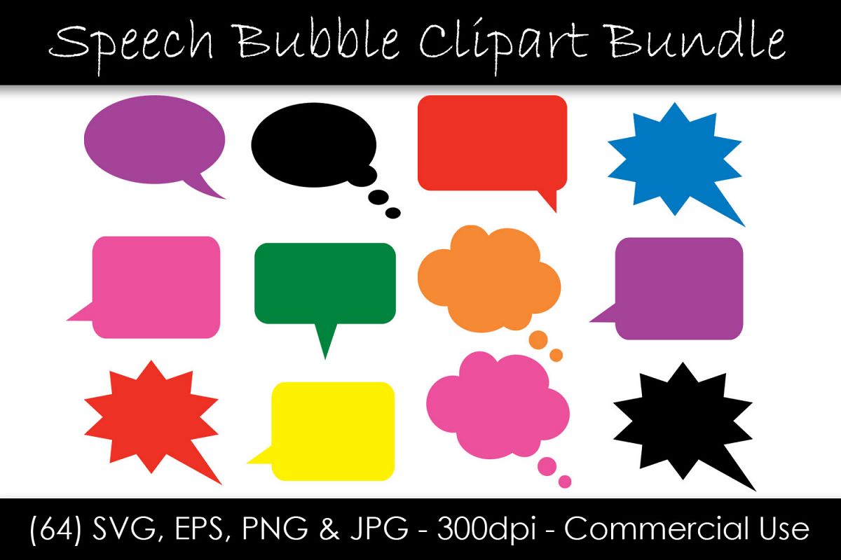 Solid Speech Bubble SVG Bundle - Comic Speech Bubble example image 1