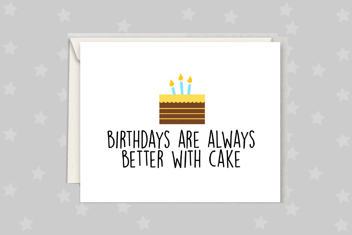 Birthday Cake Card, Happy Birthday Printable example image 1