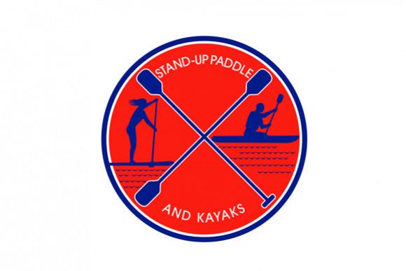 Stand-up Paddle and Kayak Circle Retro example image 1