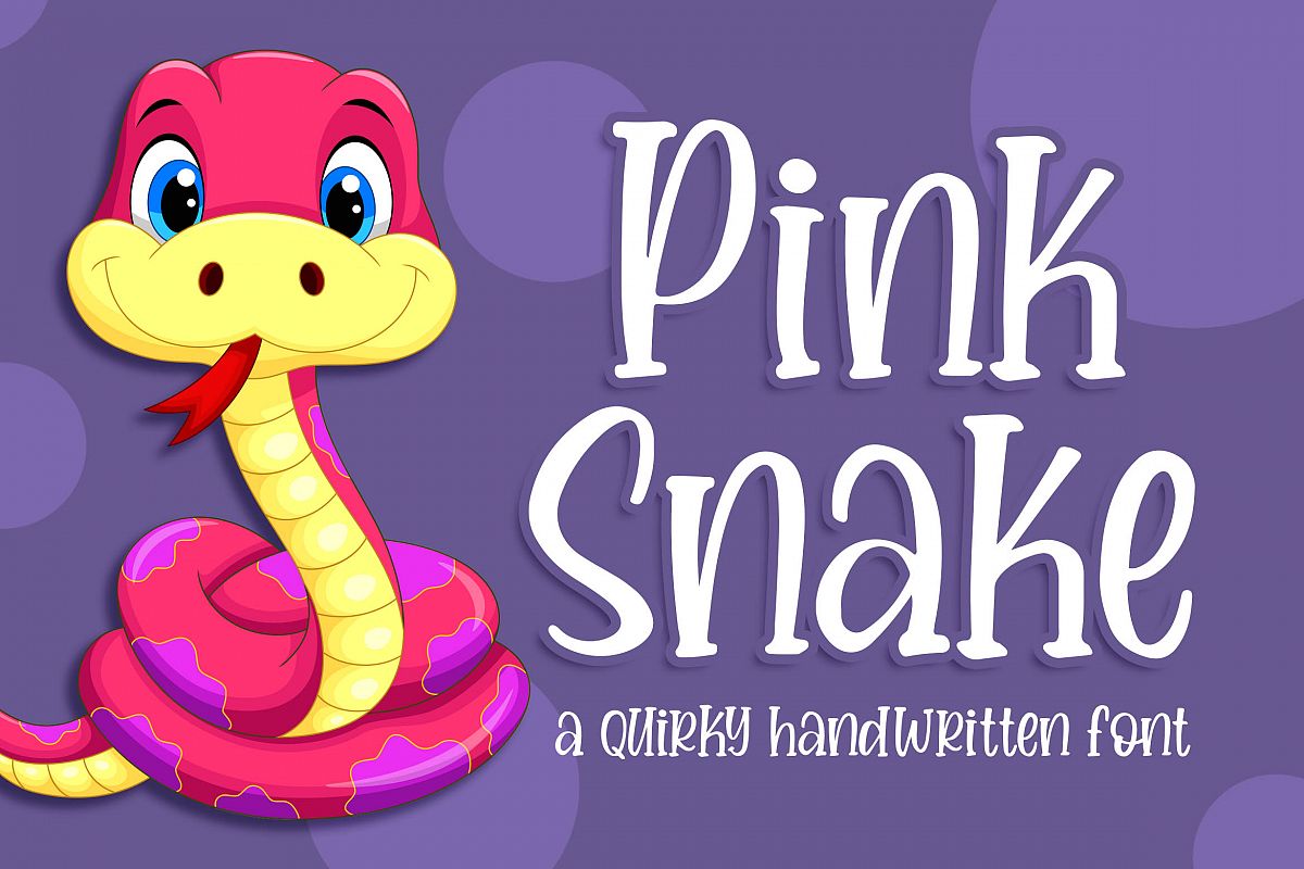 Pink Snake - a Quirky Handwritten Font example image 1