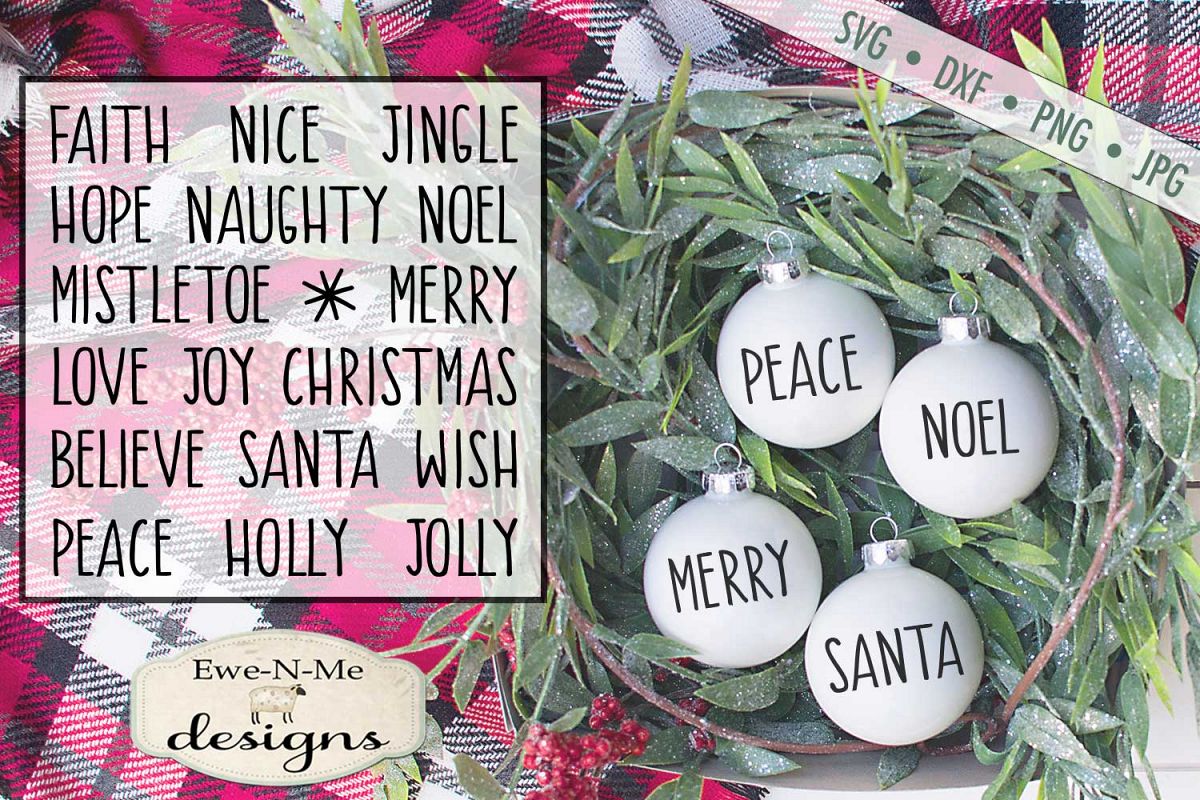 Download Thin Line Christmas Word Bundle Rae Dunn Inspired SVG DXF