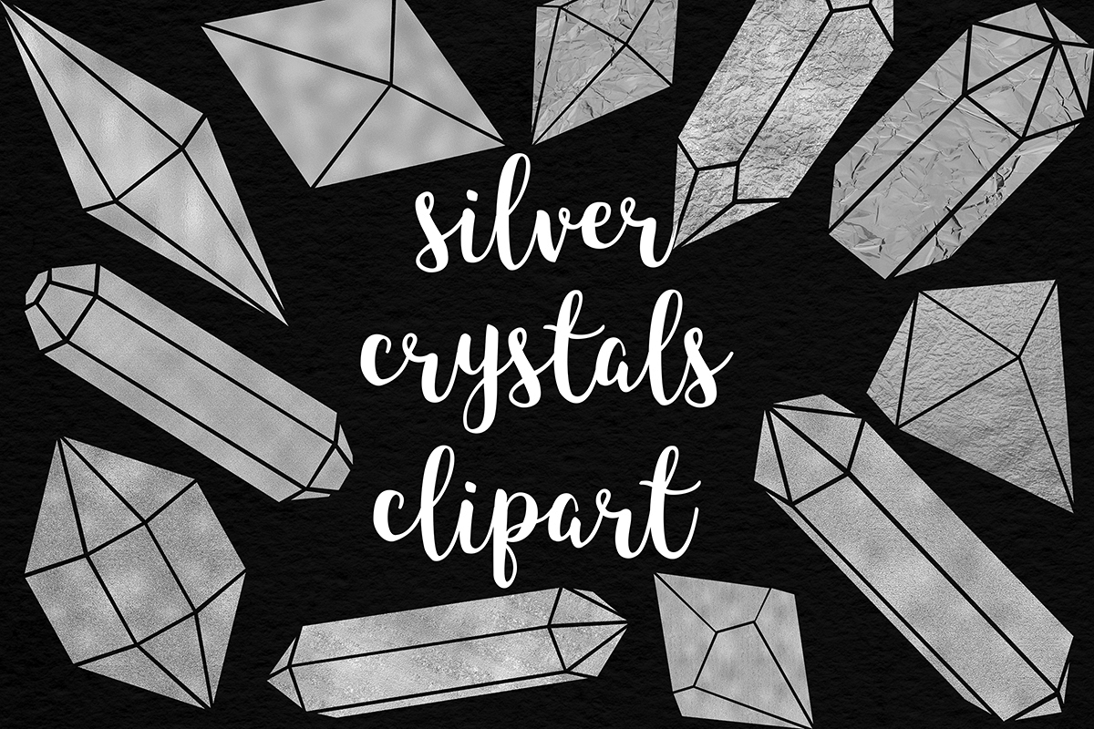 Silver Crystals Clipart example image 1