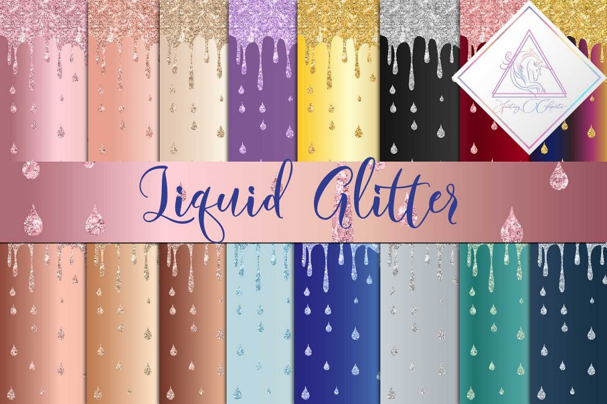 Liquid Glitter Digital Paper example image 1