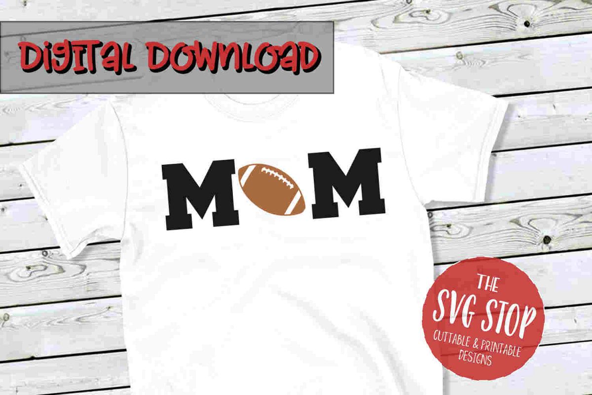 Mom Football 2-SVG, PNG, DXF example image 1