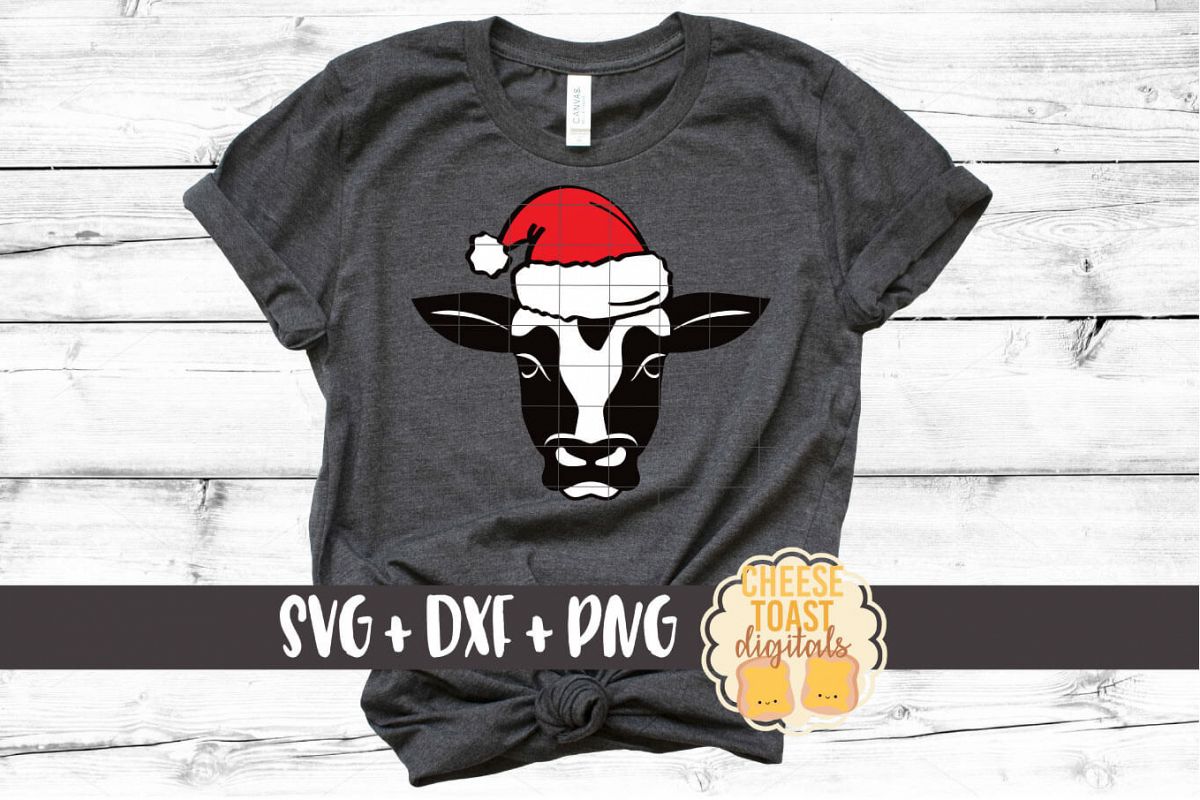 Christmas Cow - Christmas SVG Files - Santa Cow example image 1