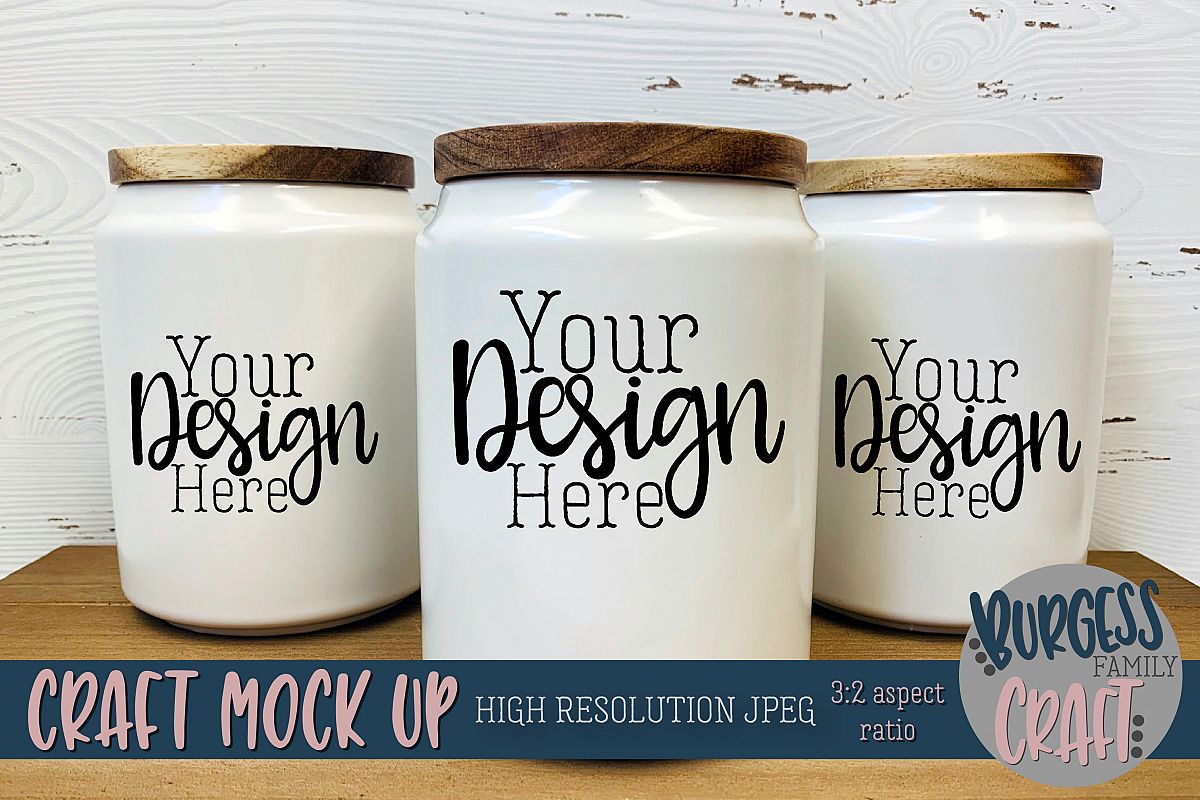 Ceramic canister rustic Craft mock up |High Resolution JPEG example image 1