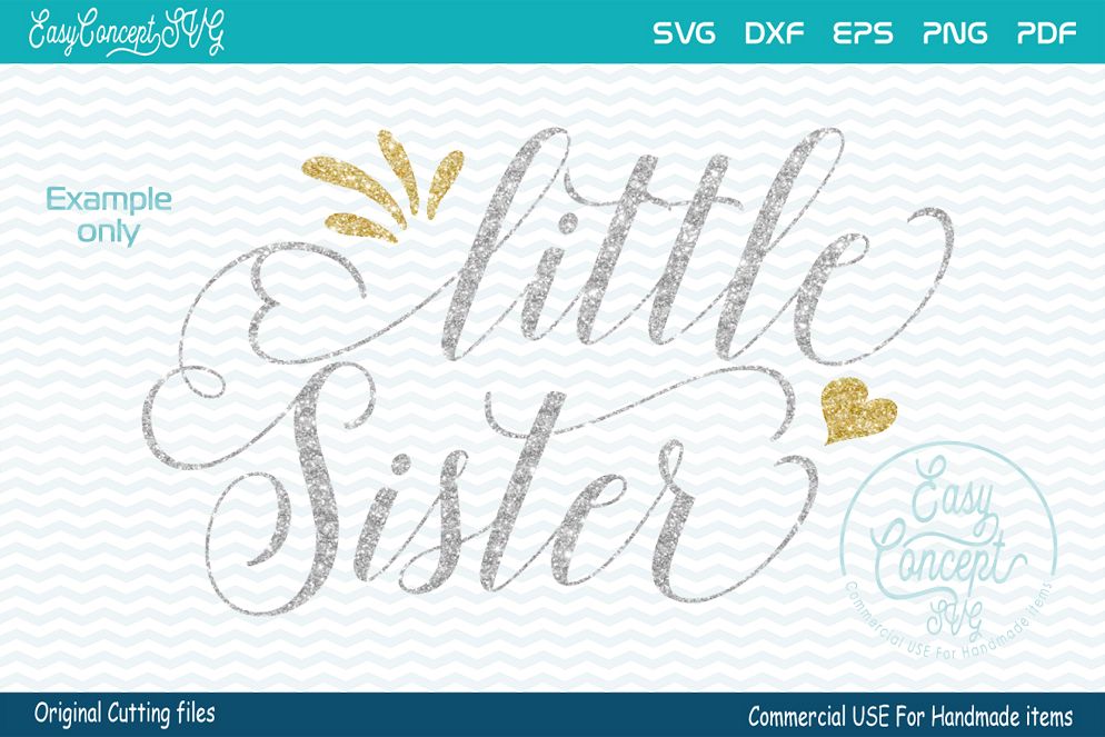 Little Sister, SVG DXF Png Eps Pdf Studio Vector Cut Files example image 1