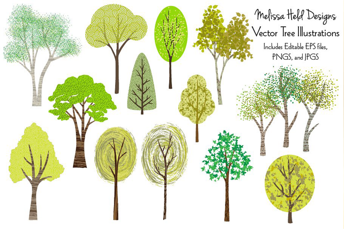 Vector Tree Illustrations example image 1