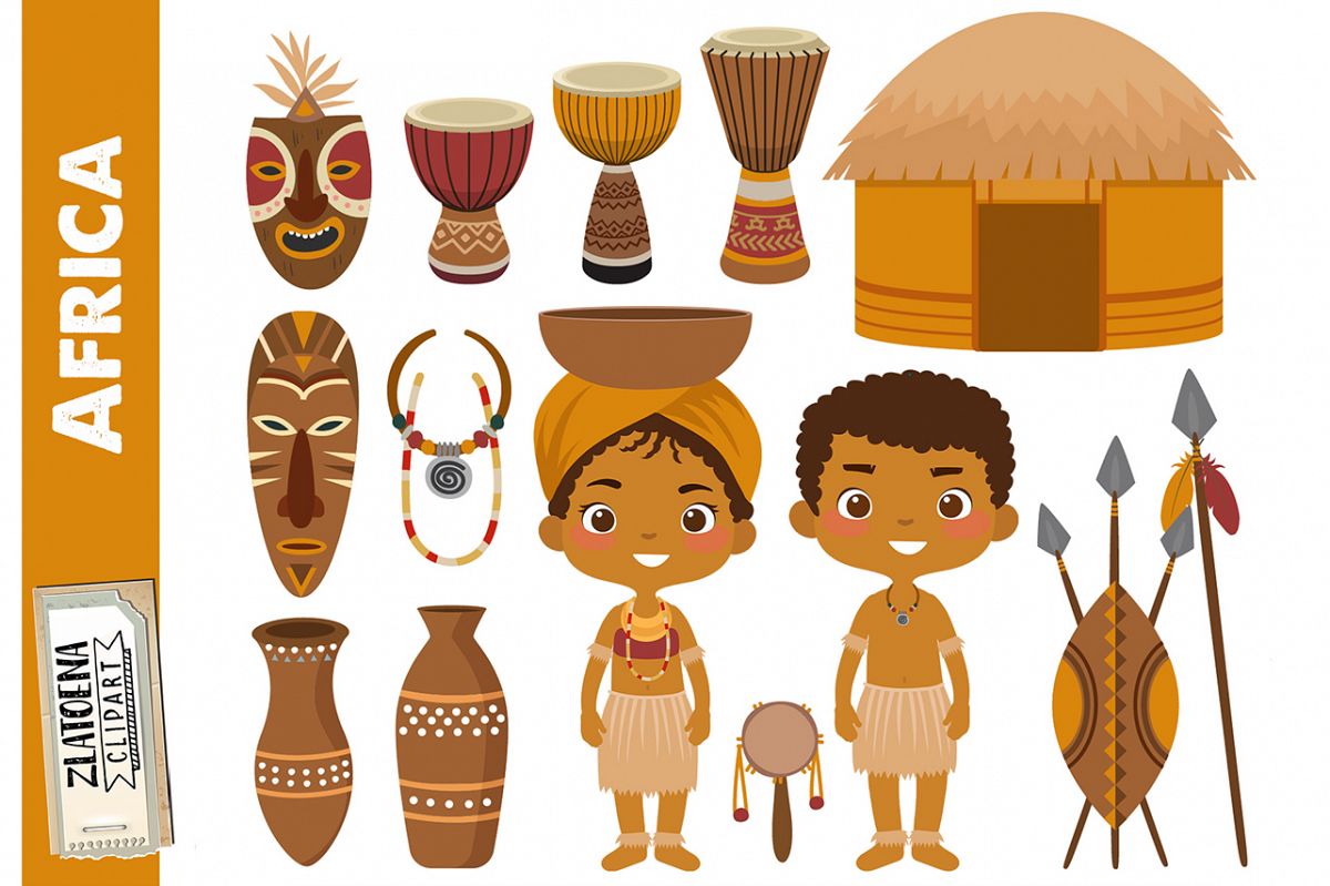 Africa Clipart Zulu Tribe Digital Clip Art Africa Graphics 2594
