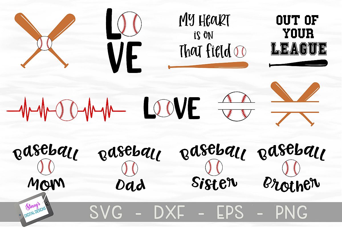 Baseball SVG Bundle - Includes 12 Baseball Designs example image 1
