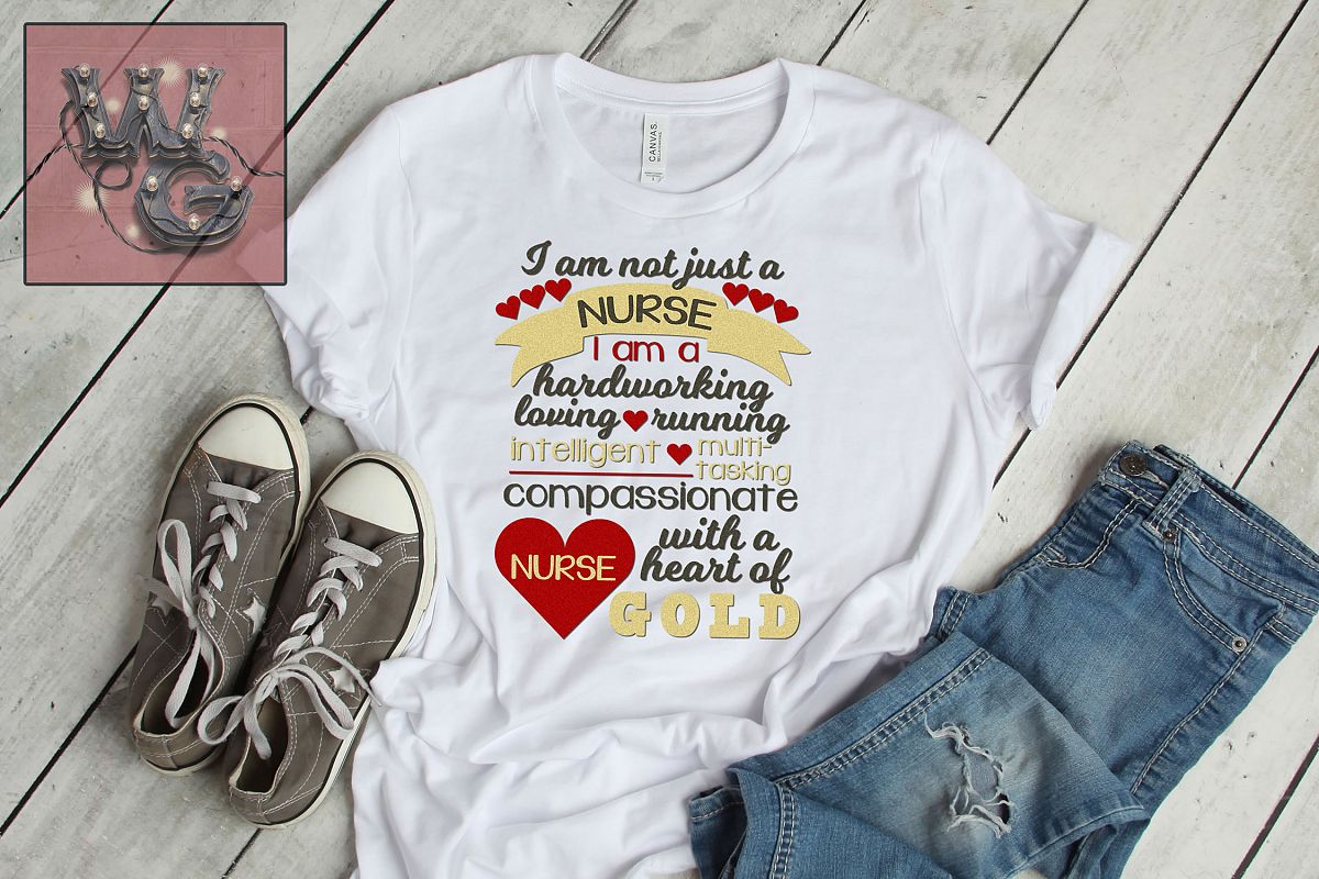 Not Just A Nurse SVG DXF PNG EPS Comm example image 1