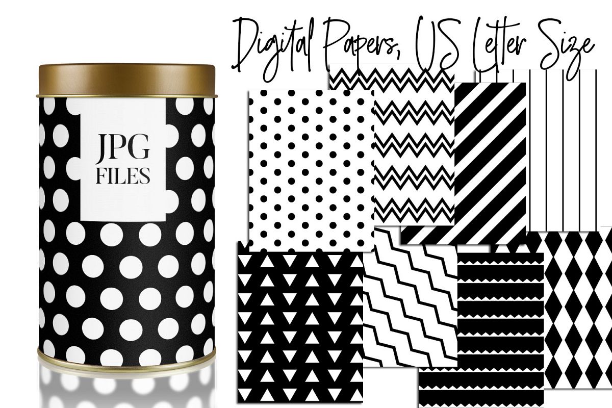 Black and White Background, Minimalist Patterns Design example image 1