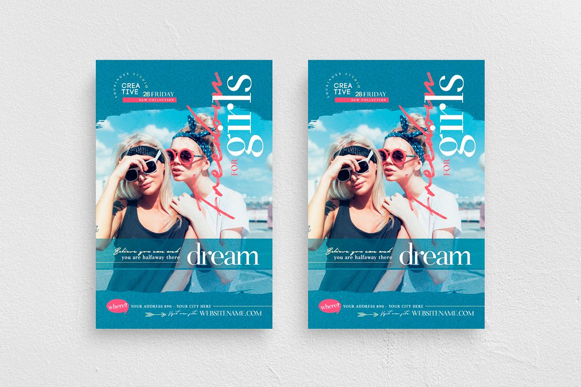 Freedom For Girls Flyer Template example image 1