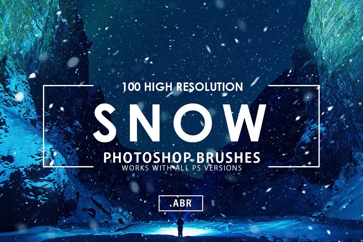 100 Snow Photoshop Brushes example image 1