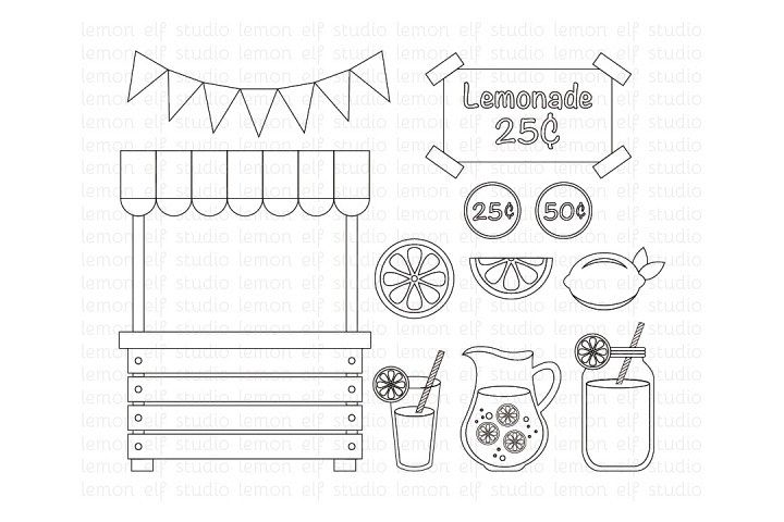 Pink Lemonade Stand-Digital Stamp (LES.DS15) example image 1
