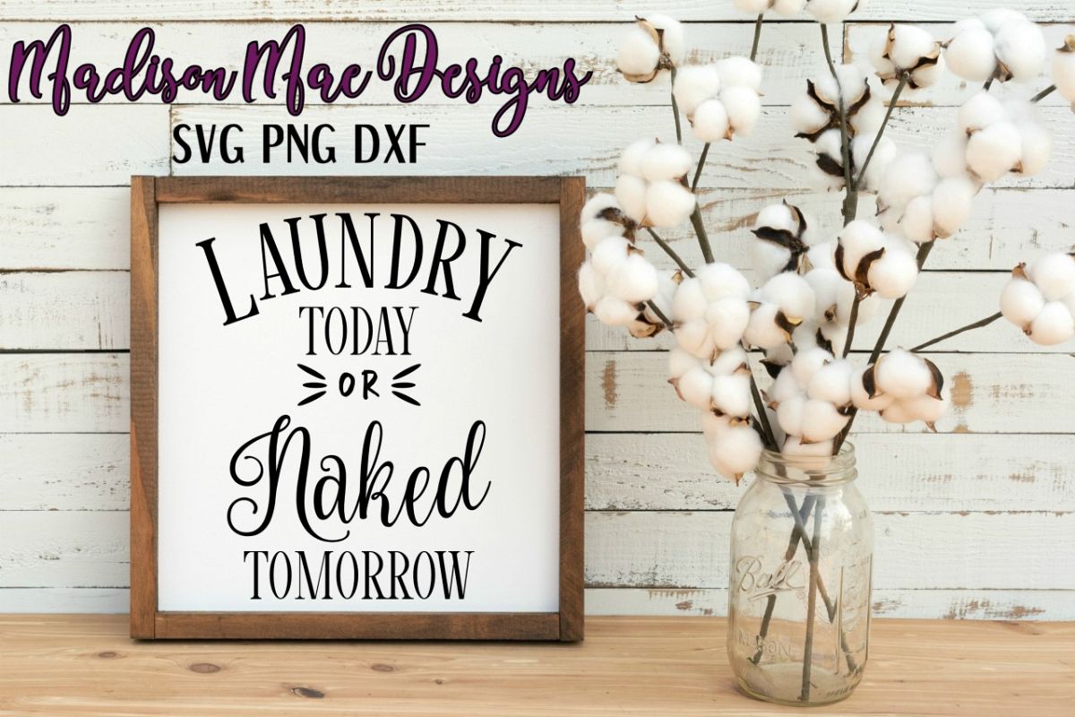 Laundry Today or Naked Tomorrow SVG Digital Cut File example image 1