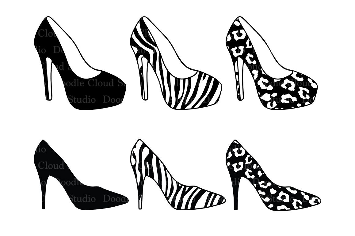 Women's high heel shoes SVG files for Silhouette Cameo and ...