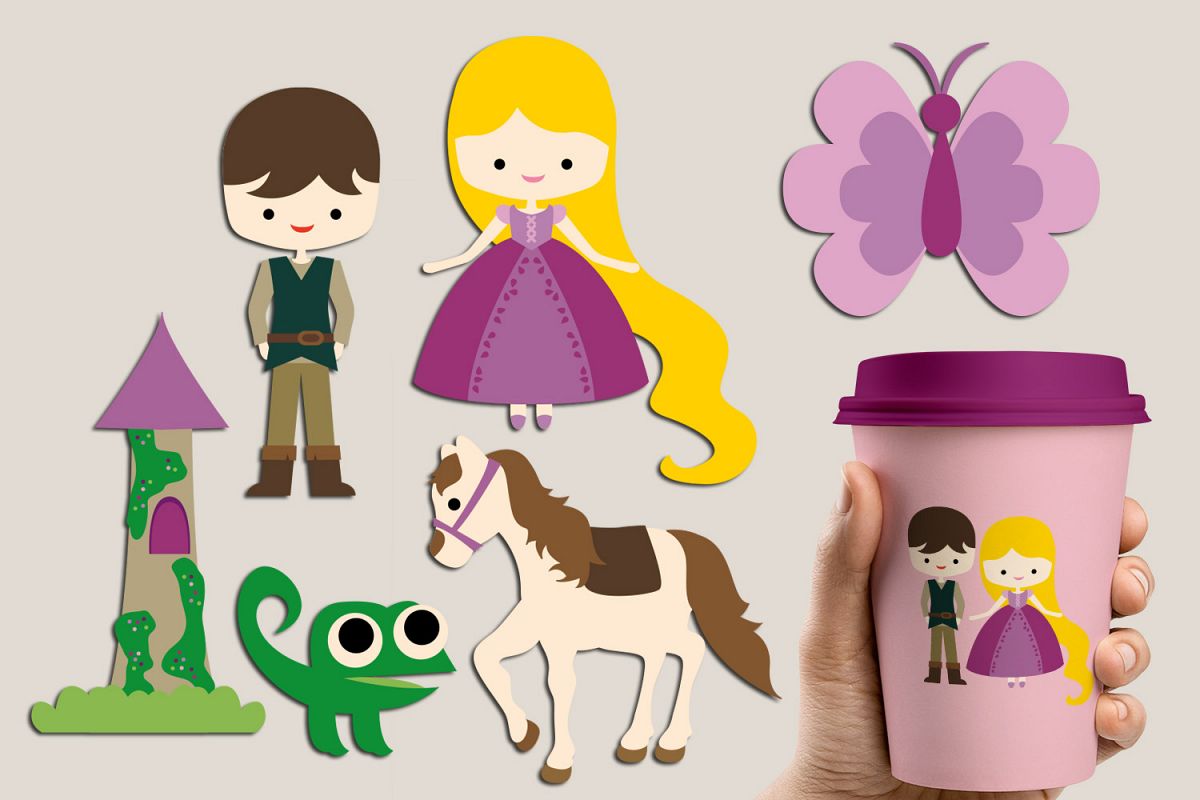Fairytale Clipart Prince Long Hair Princess Horse Tower