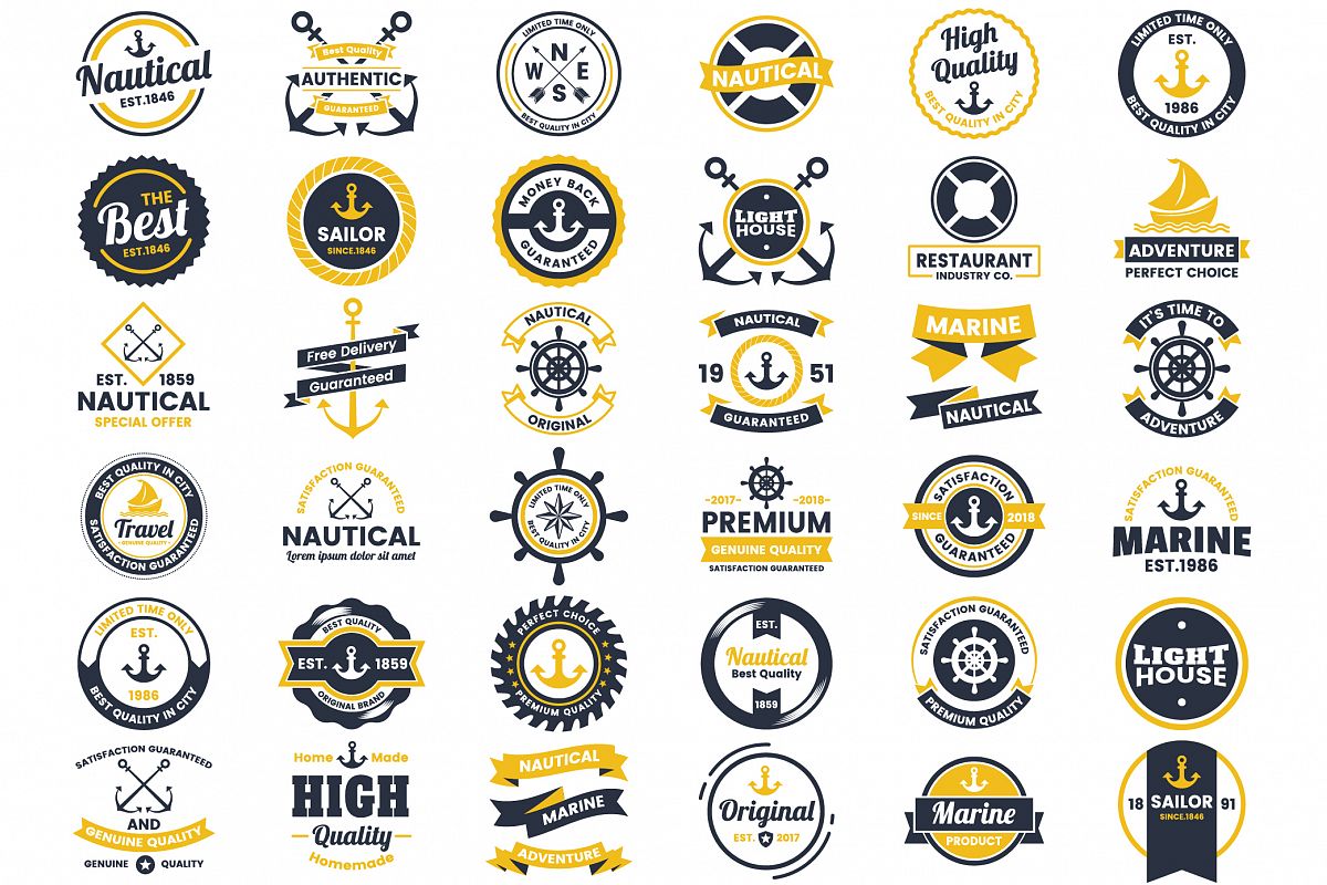 Vintage Badge & Objects Vector Set example image 1