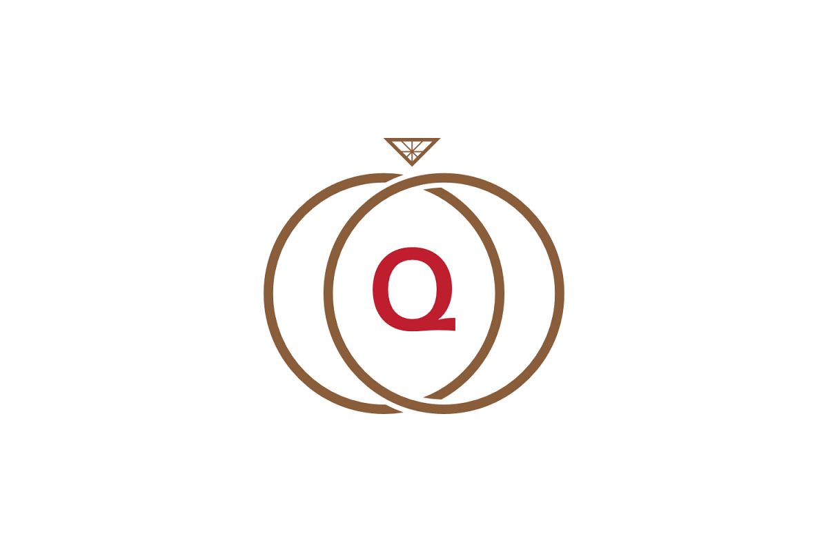 q letter ring diamond logo example image 1