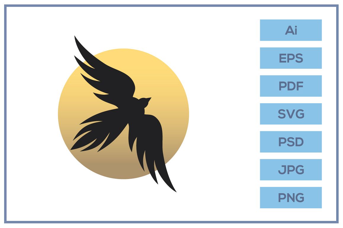 Vector of flying Bird logo design example image 1