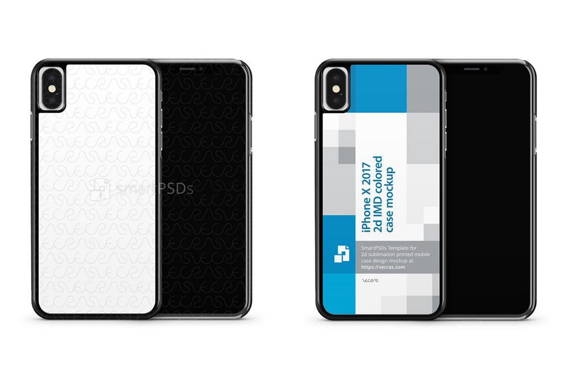 Apple iPhone X 2d IMD Colored Mobile Case Mockup 2017 example image 1