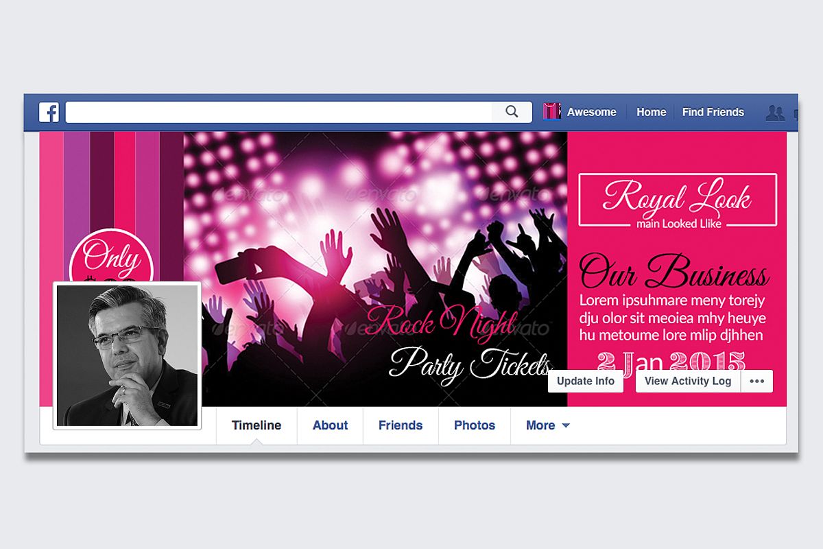 Music Concert Night Facebook Timeline Cover example image 1