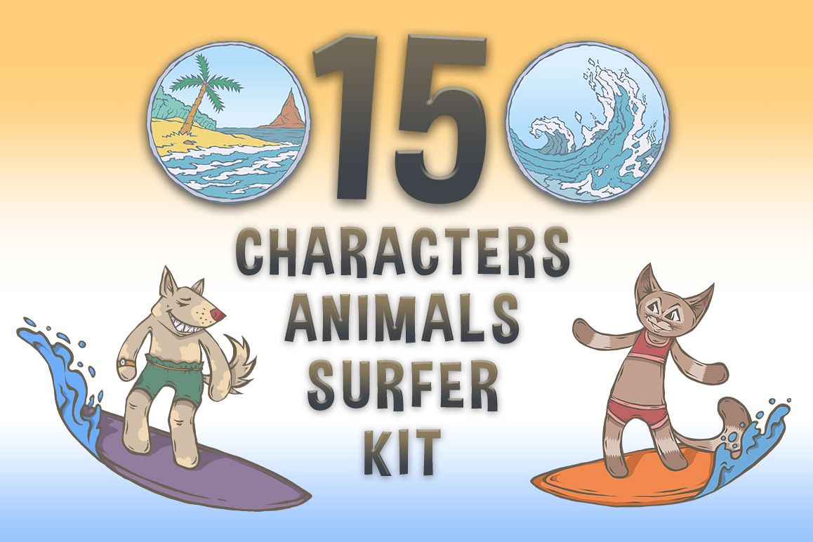 CHARACTERS Animals Surfer Kit example image 1