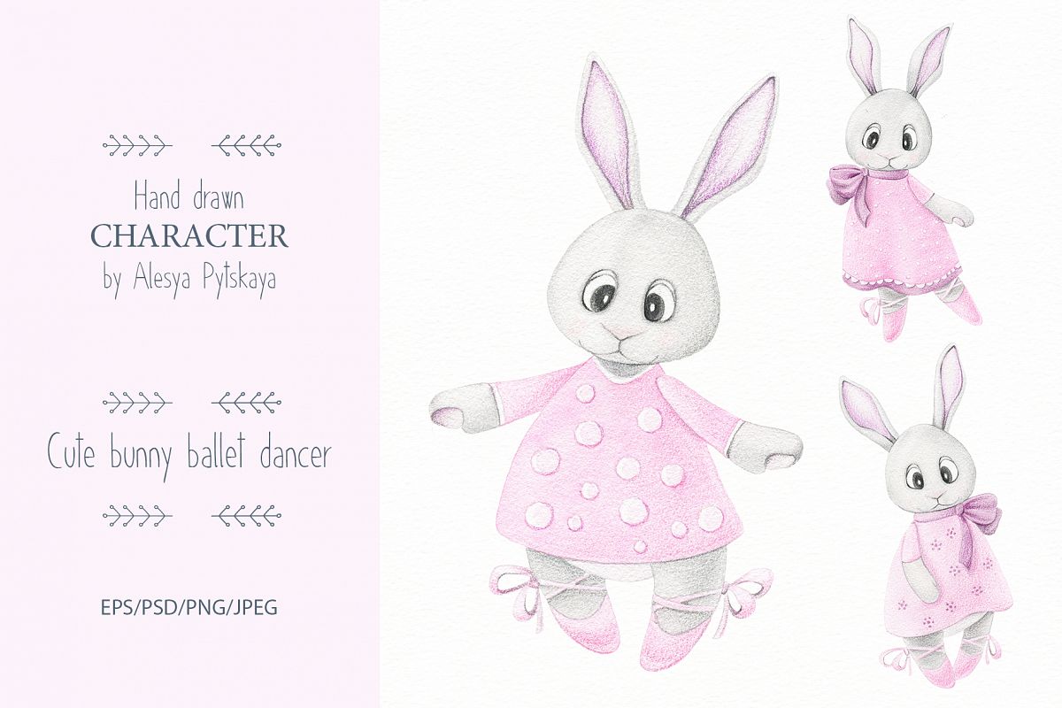Cute bunny ballet dancer example image 1