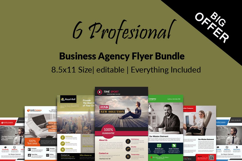 6 Creative Business Flyers Bundle example image 1