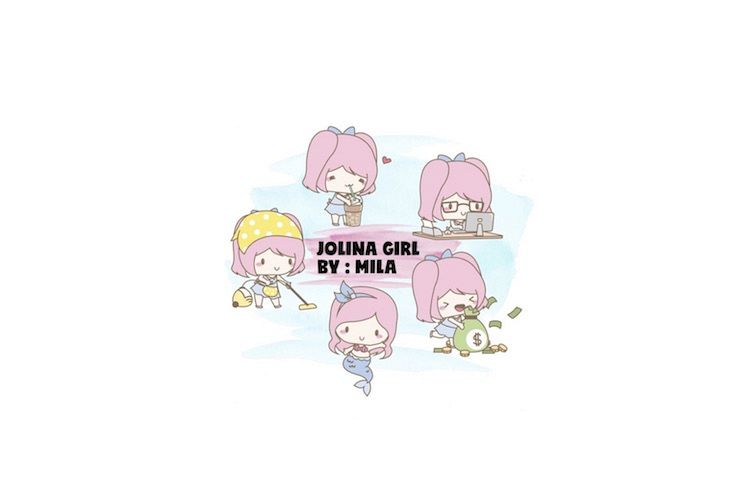 KAWAII GIRL JOLINA CLIPART BUNDLE PNG example image 1