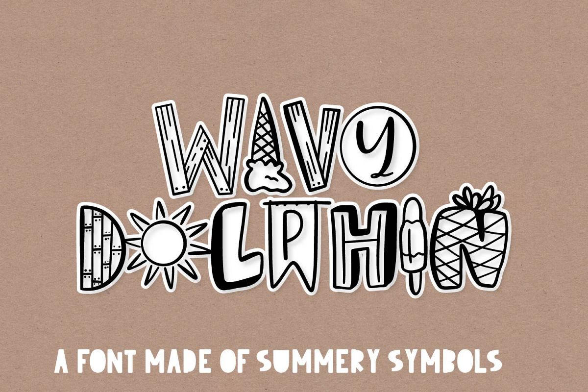 Wavy Dolphin - A Summer Word-Art Font example image 1