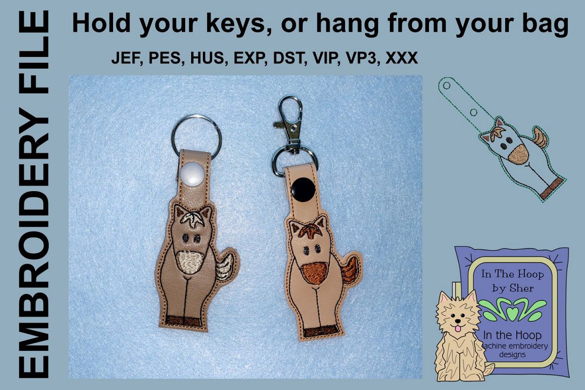 ITH Little Horse Key Fob - Embroidery Design example image 1