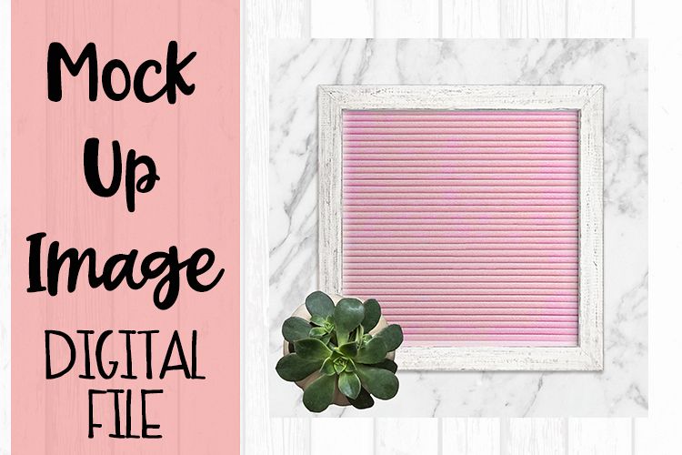 Chic Pink Letter Board Crafters Mock Up example image 1