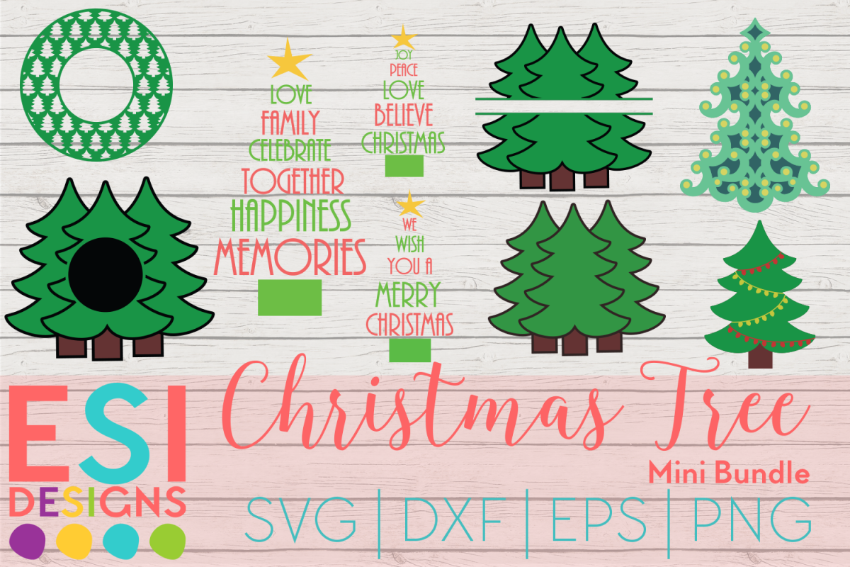 Download Christmas Tree Mini Bundle | SVG DXF EPS PNG Cutting Files