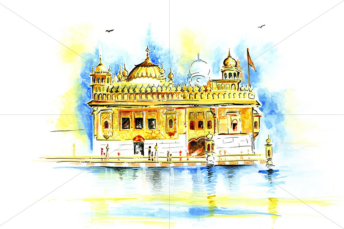Golden Temple - Handmade Painting example image 1