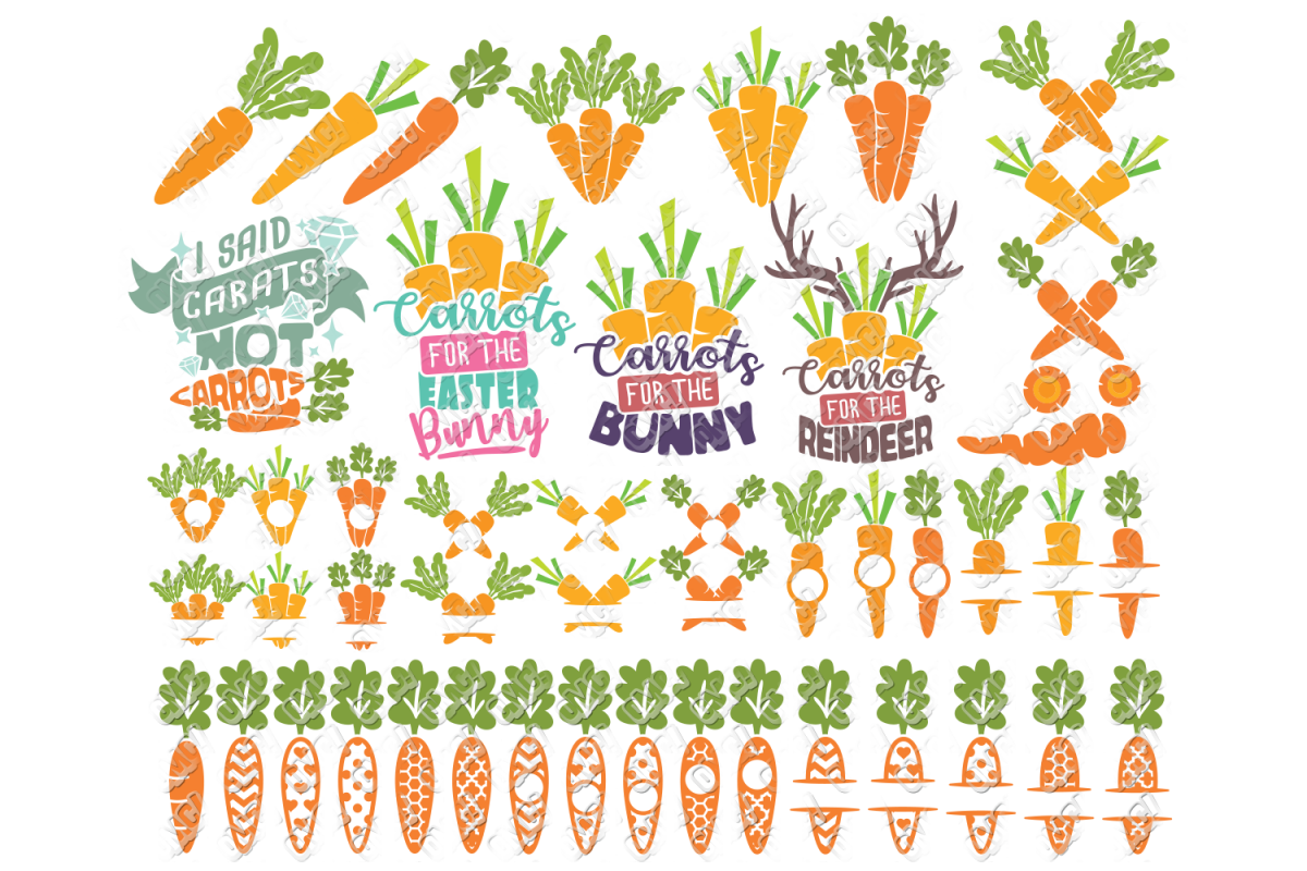 Carrot SVG Easter Monogram Quote in SVG, DXF, PNG, EPS, JPEG example image 1