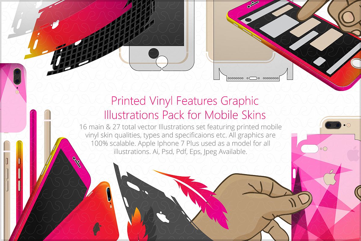 Vinyl Skins Feature Graphics Illustrations Pack example image 1