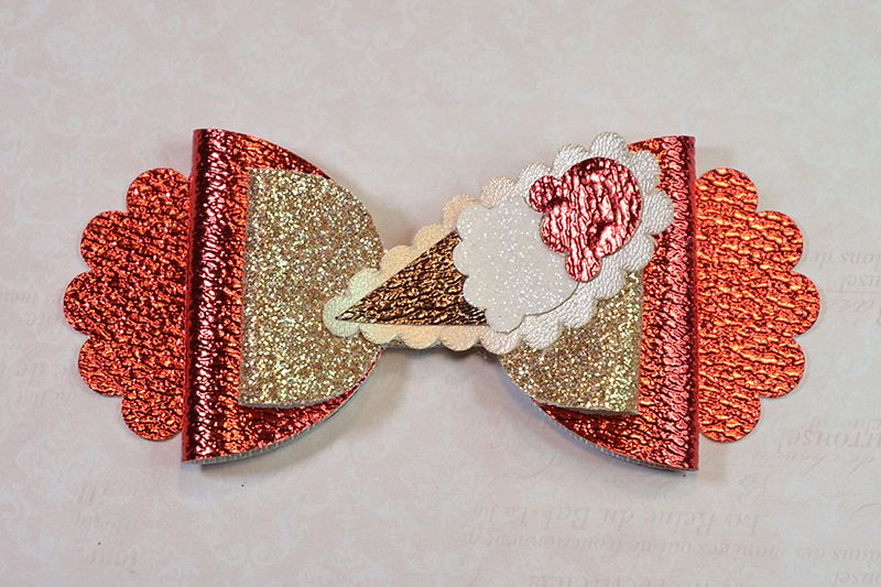 Hair bow template SVG, DIY leather bow template example image 1