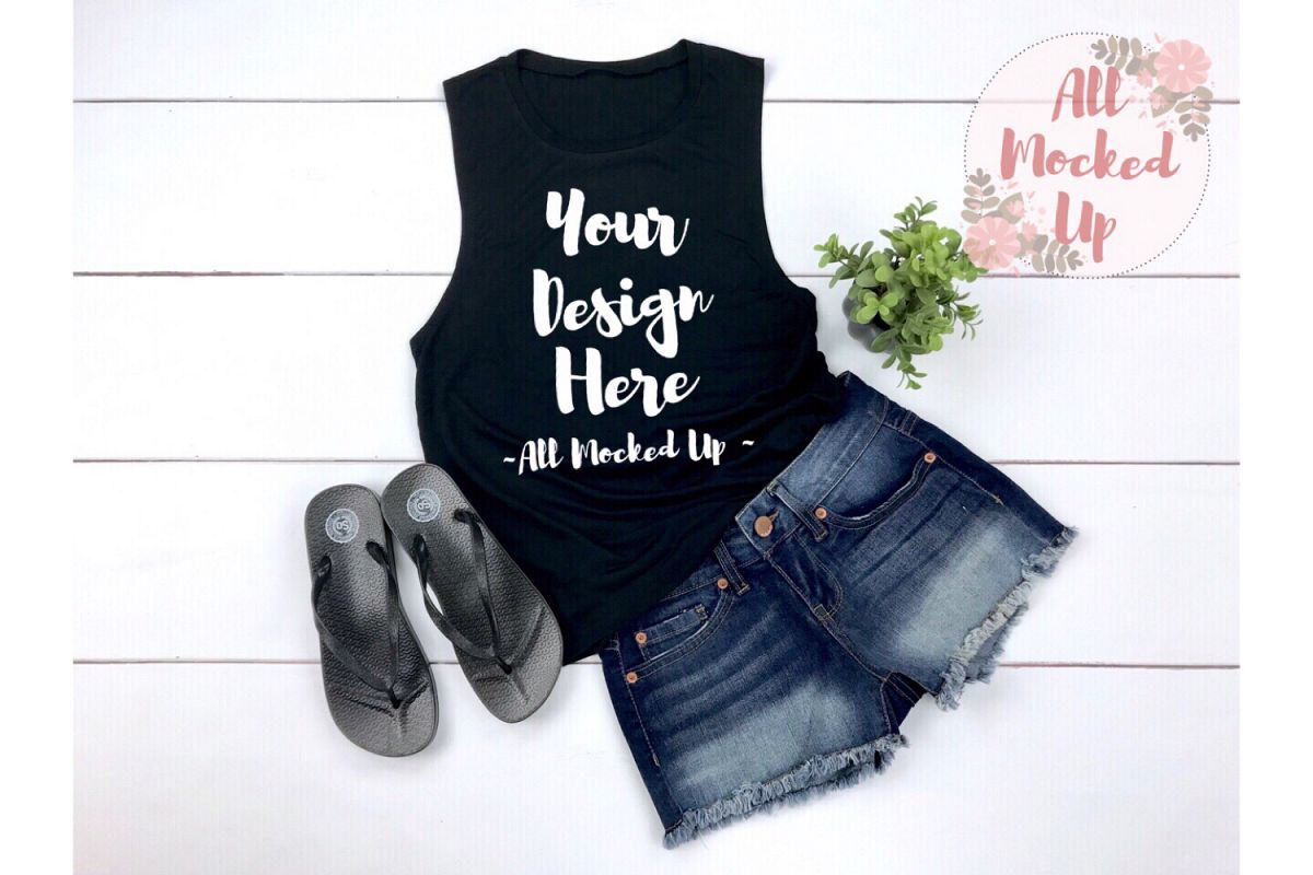 Bella Canvas 8803 BLACK Muscle Tank Mock Up 3/19 example image 1