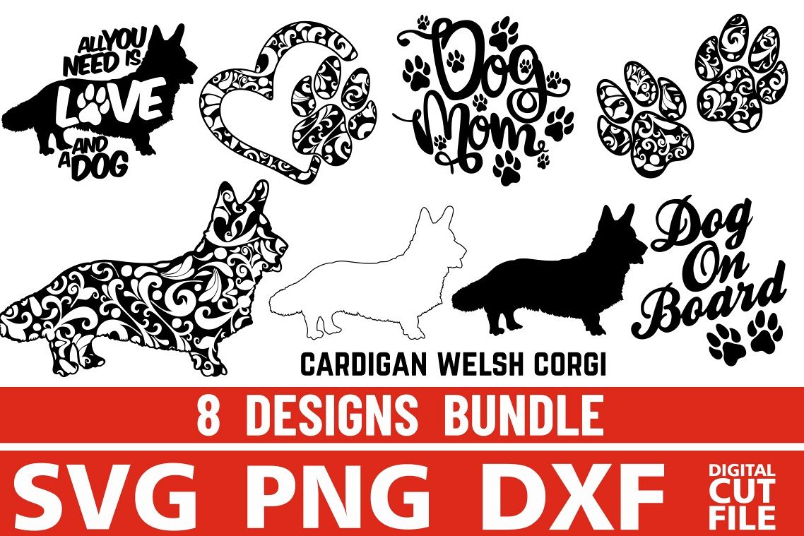 Download 8x Cardigan Welsh Corgi Bundle svg ,Dog Shapes svg, Vector ...