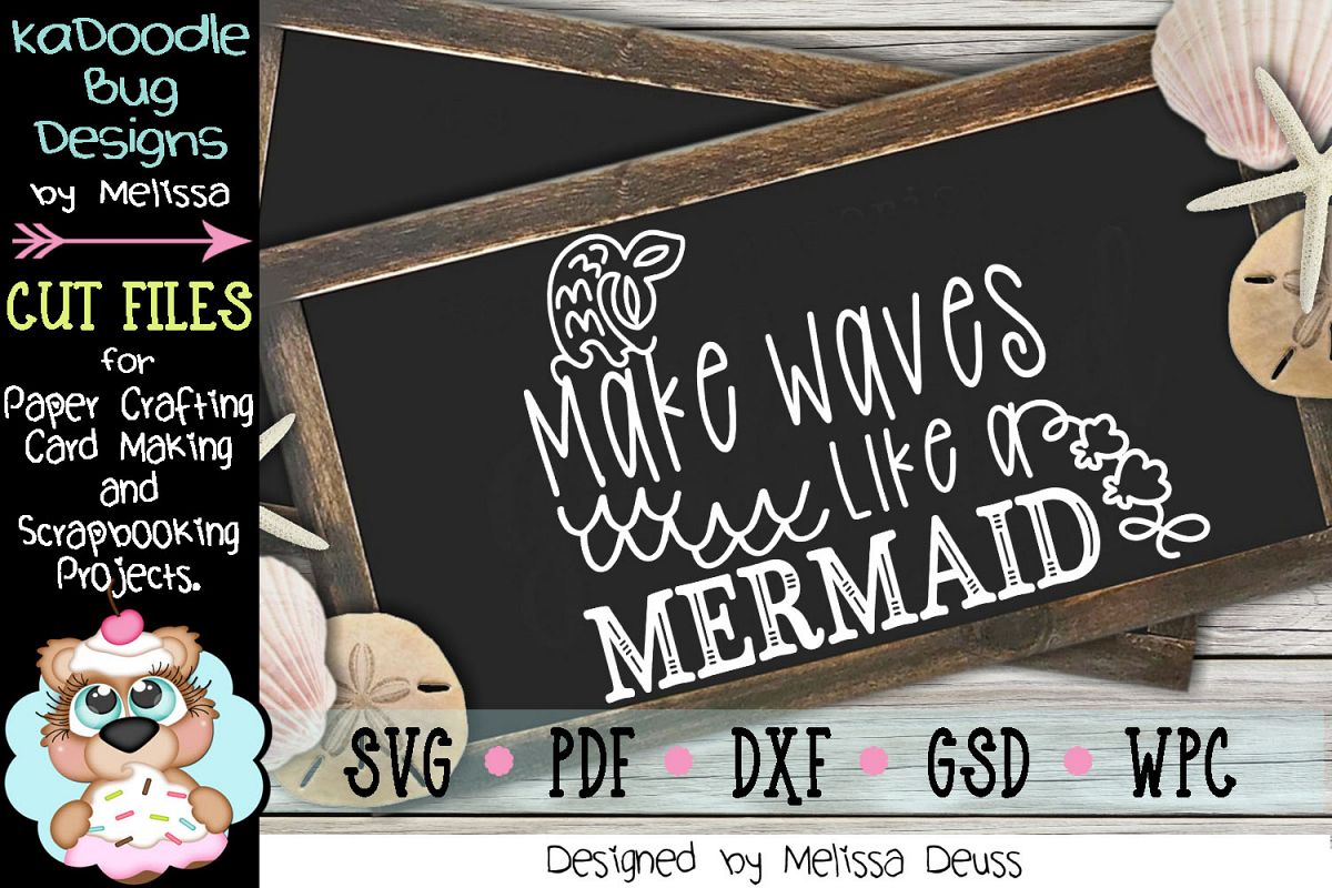 Make Waves Like A Mermaid Cut File - SVG PDF DXF example image 1