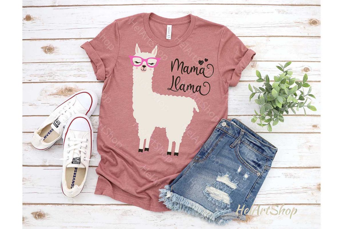 Mama Llama svg, Alpaca svg, Cute Llama svg example image 1