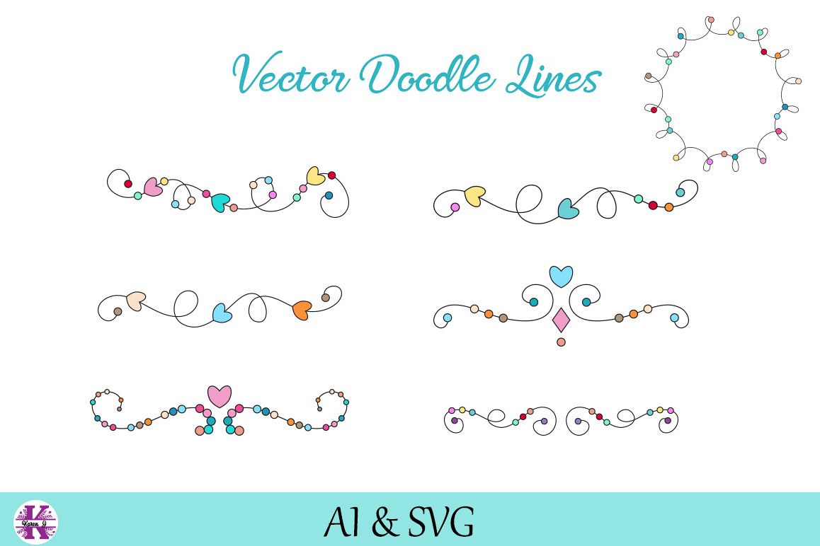 Vector Doodle lines/Borders/Dividers example image 1