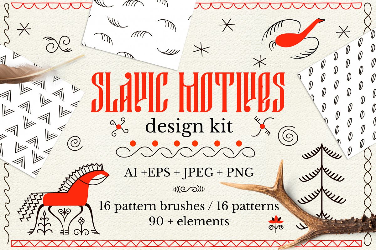 Slavic motives. Design kit. example image 1